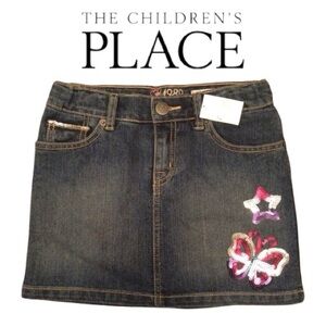 The Children's Place Denim Skirt with sequin embroidery